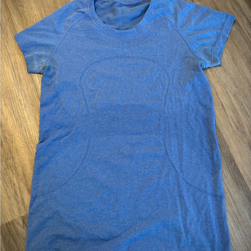 Blue Short Sleeve Athletic Top